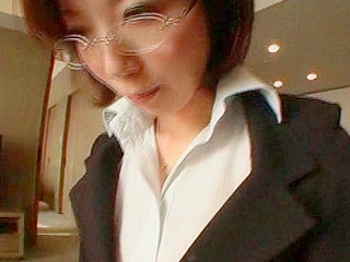 Japanese Office Lady with Glasses Puts on a XXX Show in Tokyo