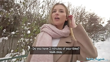 Public Agent Cute blonde outdoor POV blowjob hardcore sex in secret location big dick tight pussy