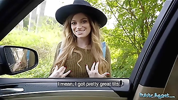 Public Agent Big tits hitchhiker Nicole Rae big dick public pov blowjob
